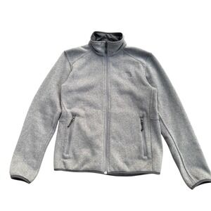 The North Face Fleece Jacket Gray Full Zip Mens‎ M Medium Athletic Outdoor